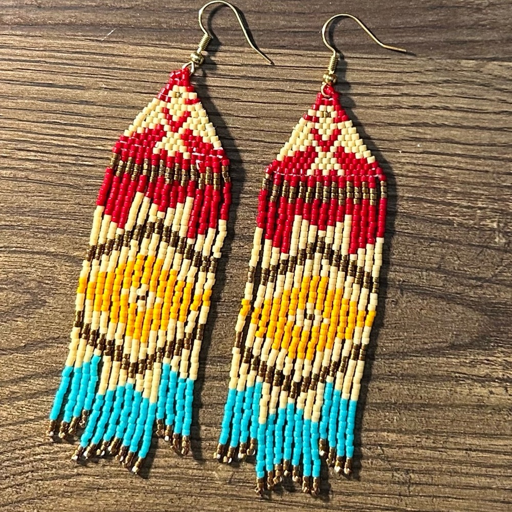 - Beaded Native American style earrings